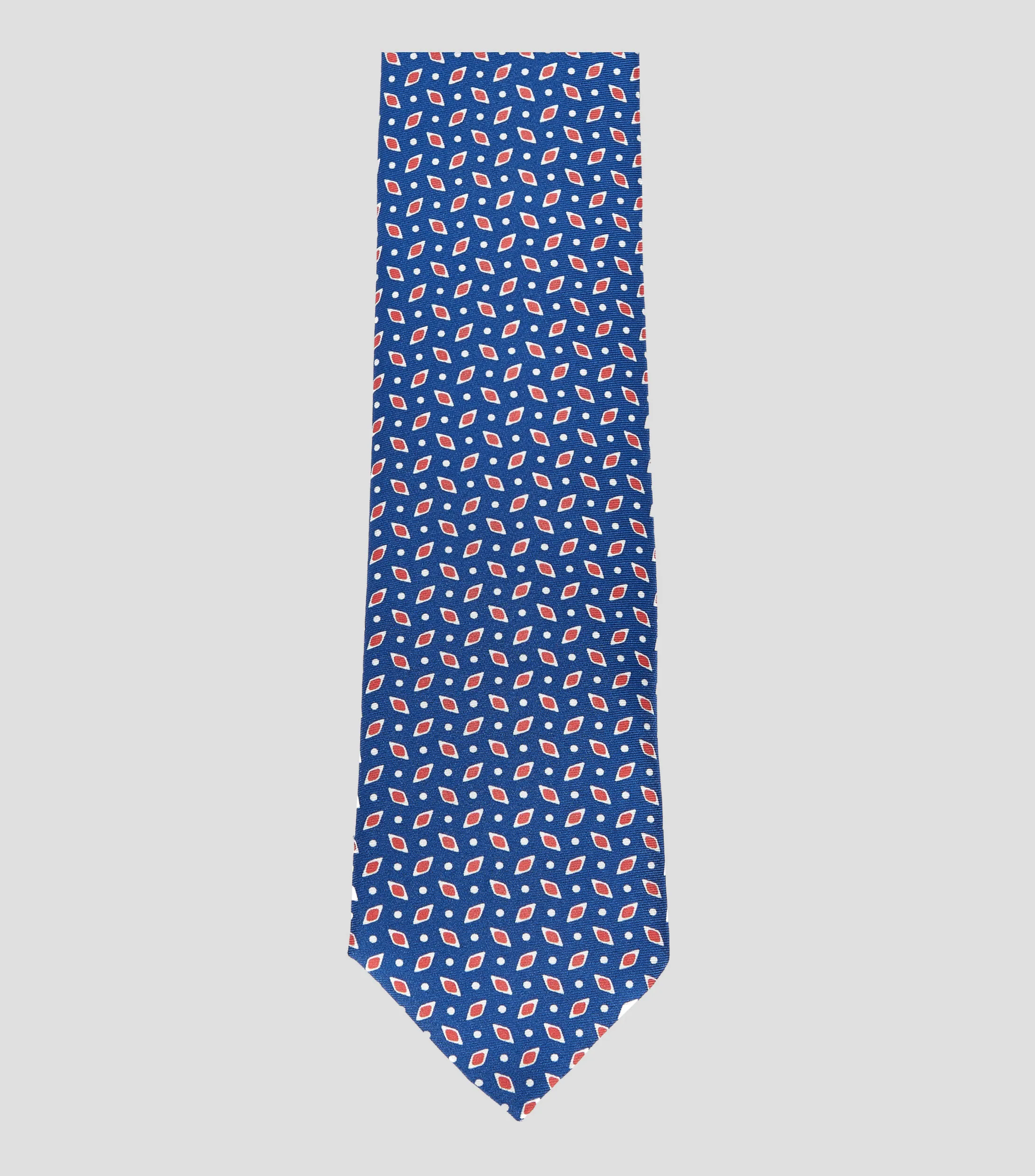 Mirto Corbata ancha de seda azul estampada