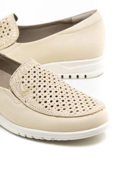 Mocasín Pitillos 2821 Crema para Mujer