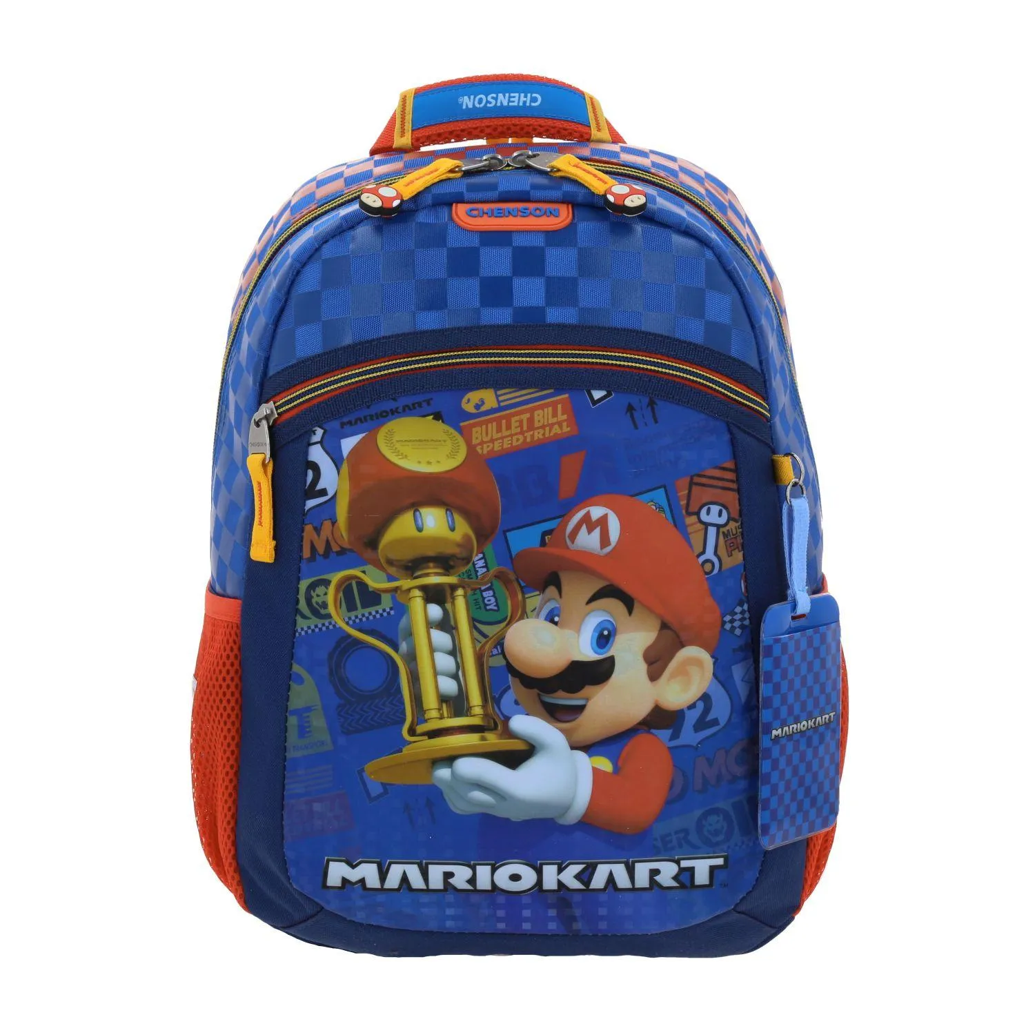 Mochila Azul Mario Bros Mediana Para Nio Chenson Veloz