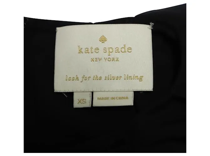 Mono con canesú de encaje bordado Kate Spade en poliéster negro 