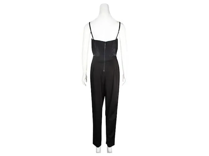 Mono largo negro de encaje sin tirantes de Alice + Olivia 