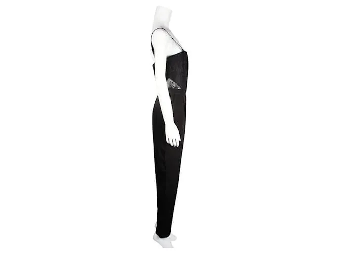 Mono largo negro de encaje sin tirantes de Alice + Olivia 