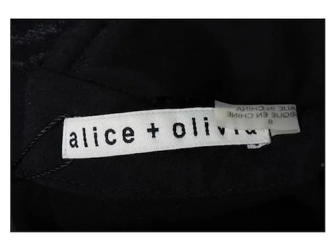 Mono largo negro de encaje sin tirantes de Alice + Olivia 