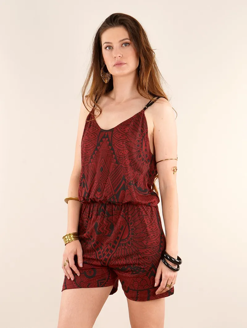 Mono short estampado con tirantes 
