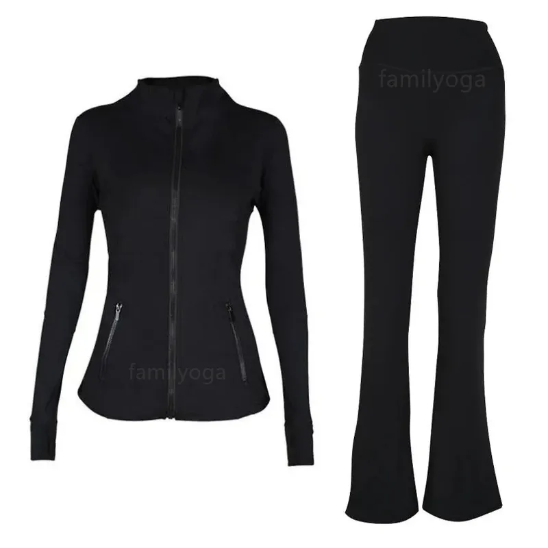 Mujeres Conjunto de yoga informal de deportes cortos Conjuntos de entrenamiento para mujeres Jackets Leggings Jackets cremallas 