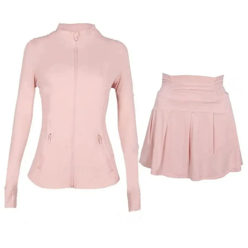 Mujeres Conjunto de yoga informal de deportes cortos Conjuntos de entrenamiento para mujeres Jackets Leggings Jackets cremallas 