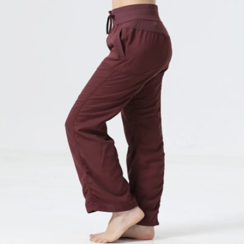Mujeres Yoga Gimnasio sueltos pantalones largos Pantalones de pierna ancha Entrenamiento Correr Mujeres Ejercicio Pantalones Cap