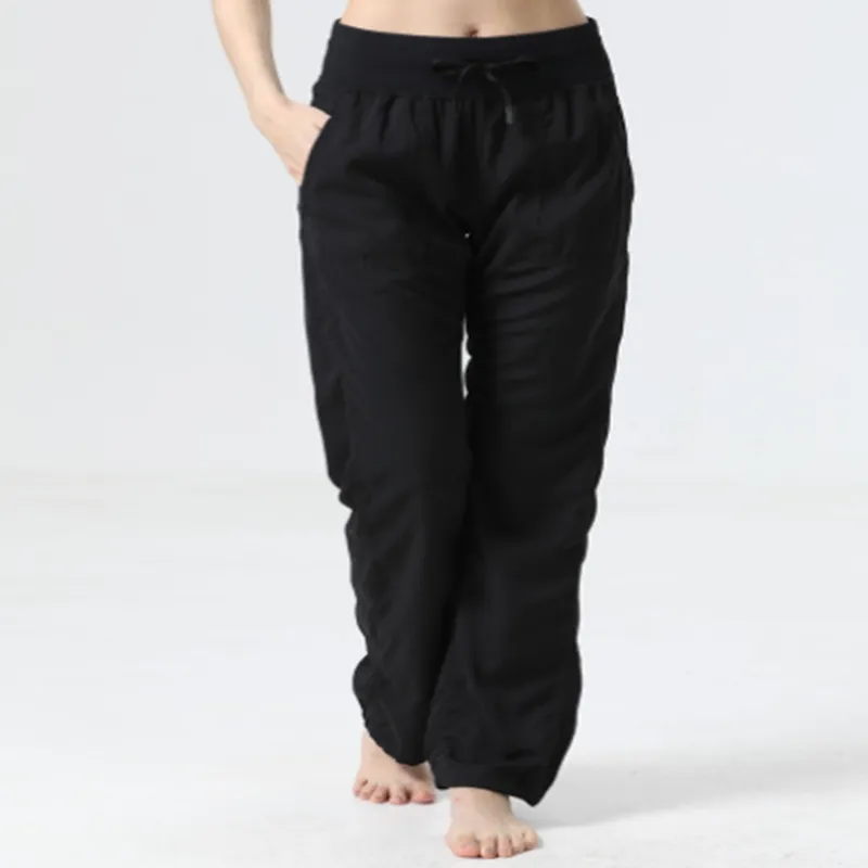 Mujeres Yoga Gimnasio sueltos pantalones largos Pantalones de pierna ancha Entrenamiento Correr Mujeres Ejercicio Pantalones Cap