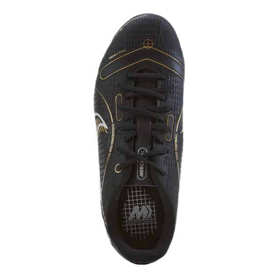 NIKE JUNIOR VAPOR 14 ACADEMY FG/MG BLACK/METALLIC GOLDMETALLIC S