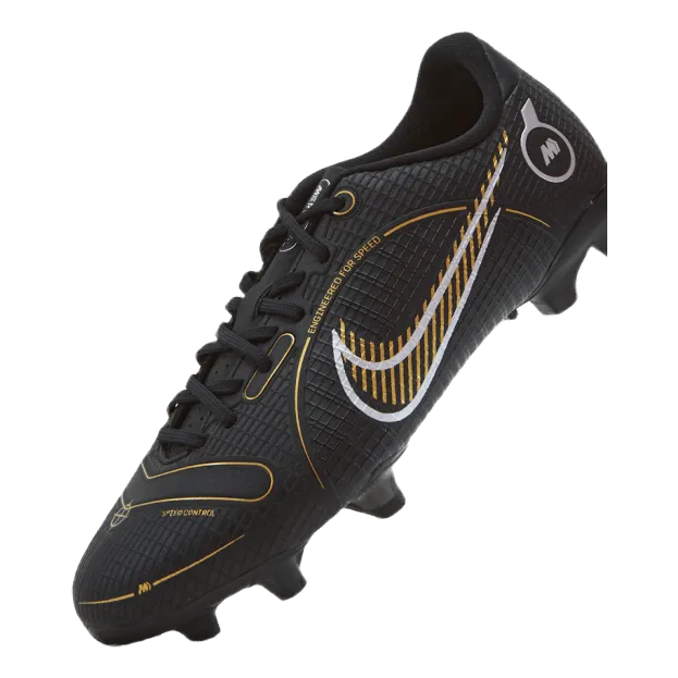 NIKE JUNIOR VAPOR 14 ACADEMY FG/MG BLACK/METALLIC GOLDMETALLIC S