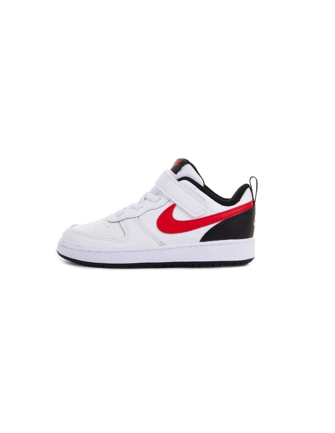 NIKE  ZAPATILLAS BLANCO, NEGRO Y ROJO COURT BOROUGH LOW 2 (TDV) BEBé