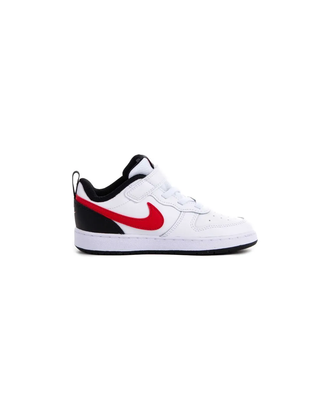 NIKE  ZAPATILLAS BLANCO, NEGRO Y ROJO COURT BOROUGH LOW 2 (TDV) BEBé