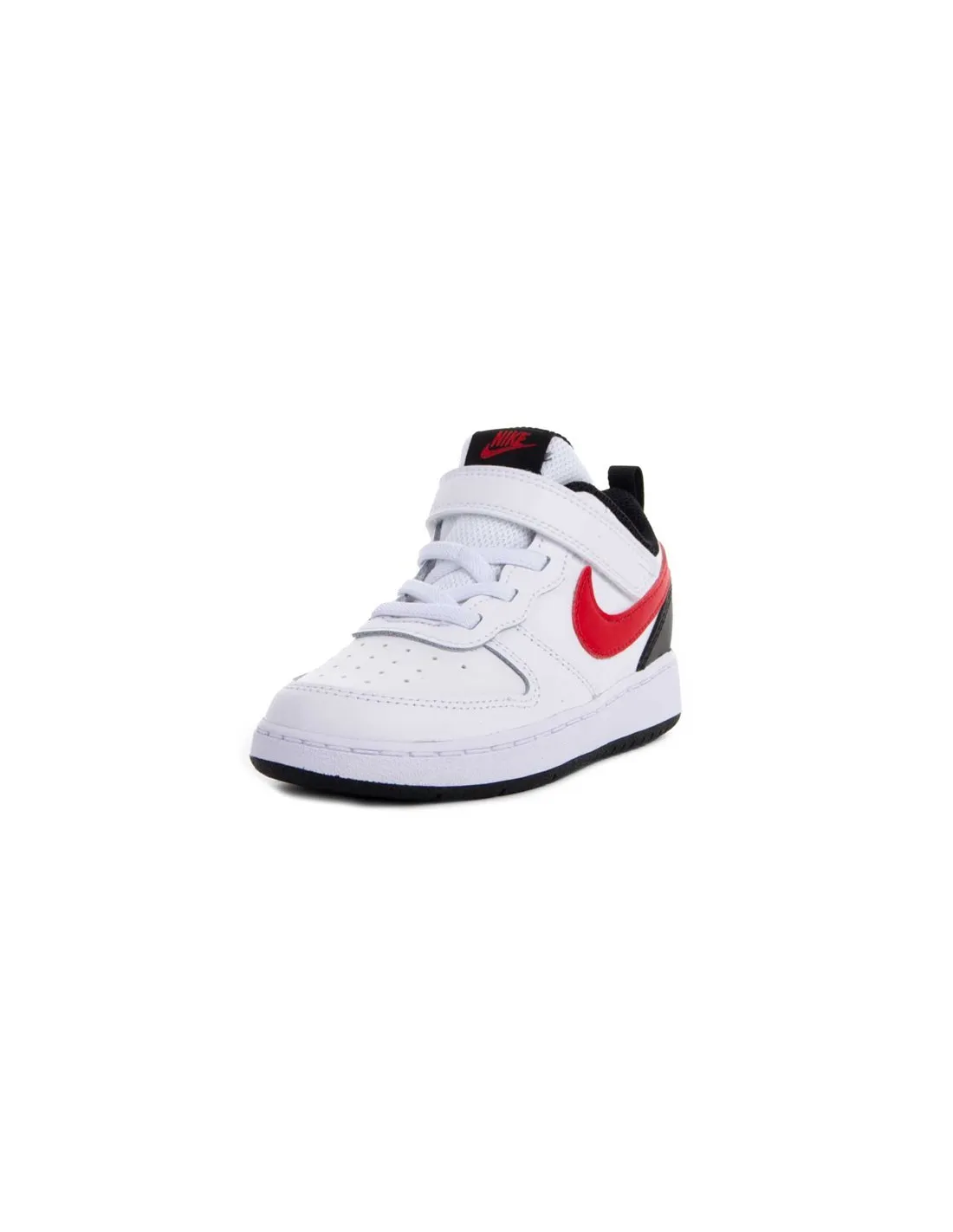 NIKE  ZAPATILLAS BLANCO, NEGRO Y ROJO COURT BOROUGH LOW 2 (TDV) BEBé