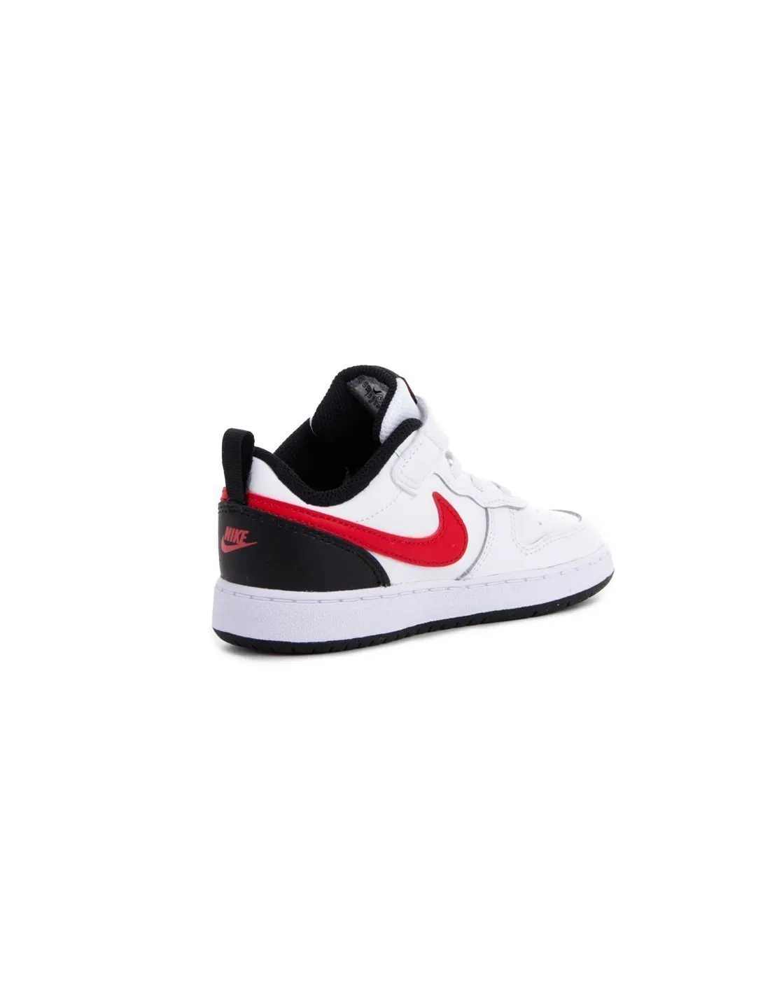 NIKE  ZAPATILLAS BLANCO, NEGRO Y ROJO COURT BOROUGH LOW 2 (TDV) BEBé