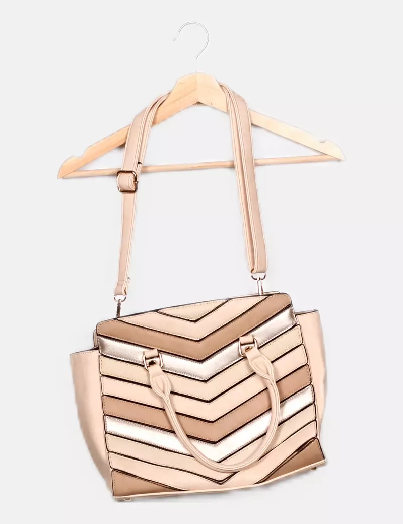 NoName Bolso beige estampado