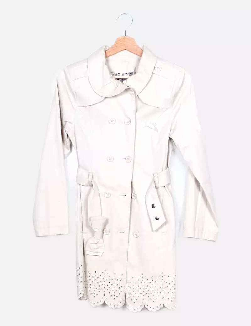 NoName Gabardina beige con encaje