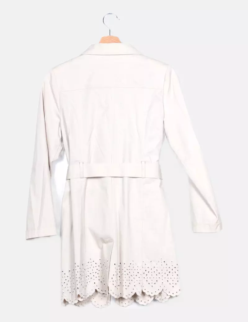 NoName Gabardina beige con encaje