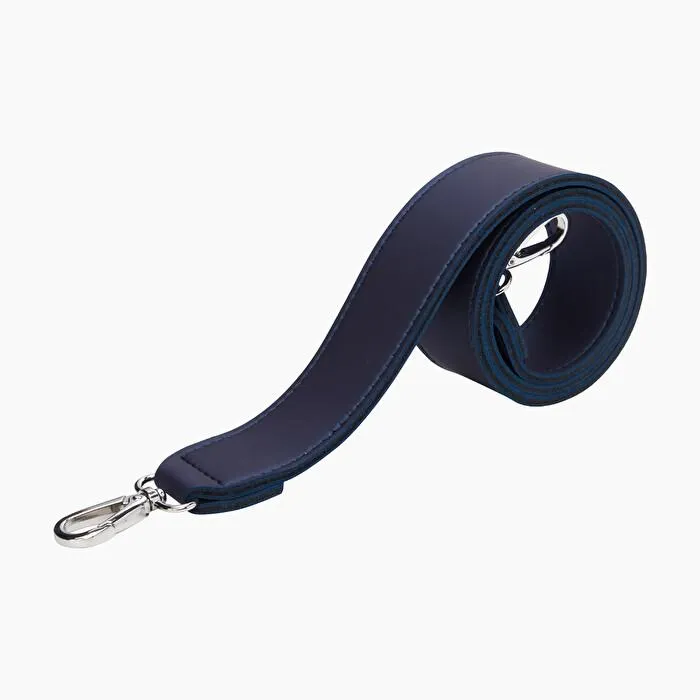 Nueva bandolera ajustable ancha de tejido de goma azul marino metal