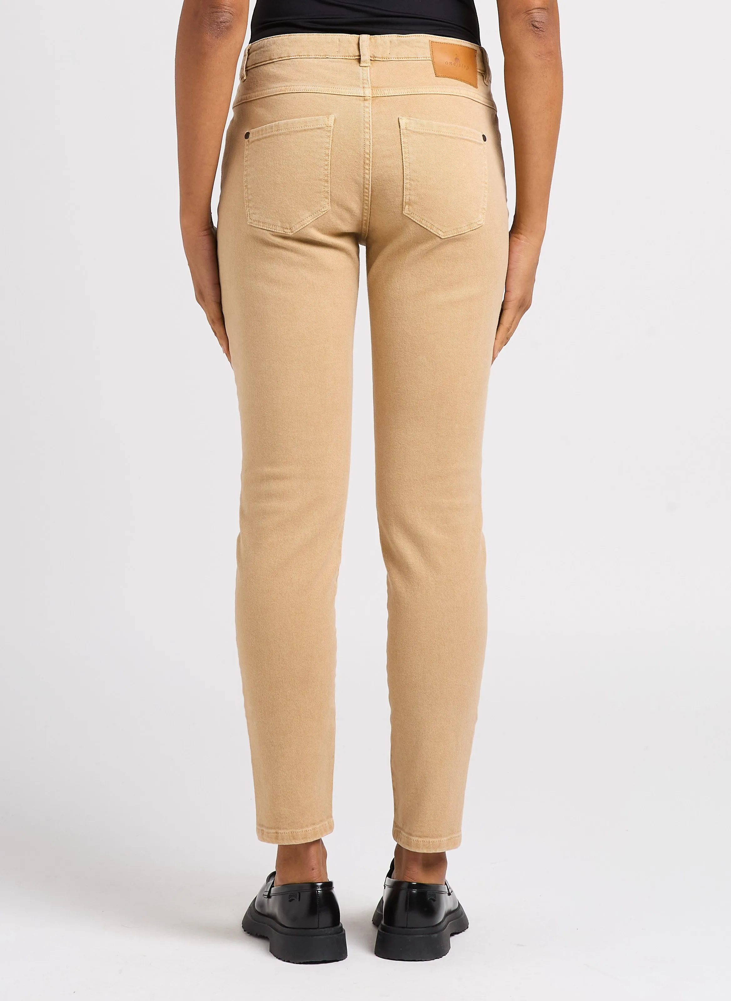 ONE STEP LE MONICA  PANTALóN SLIM DE ALGODóN MEZCLADO EN MARRON