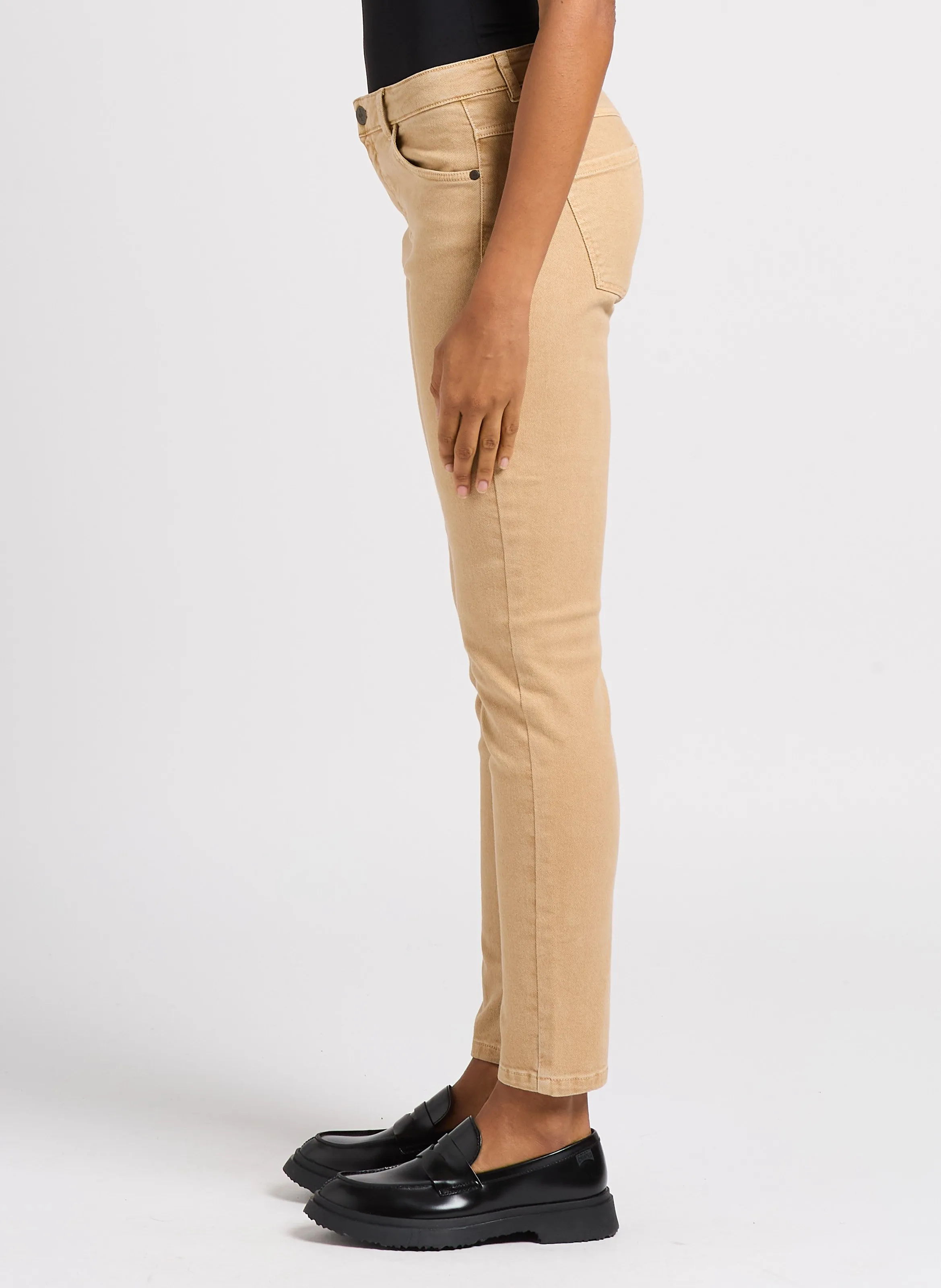 ONE STEP LE MONICA  PANTALóN SLIM DE ALGODóN MEZCLADO EN MARRON