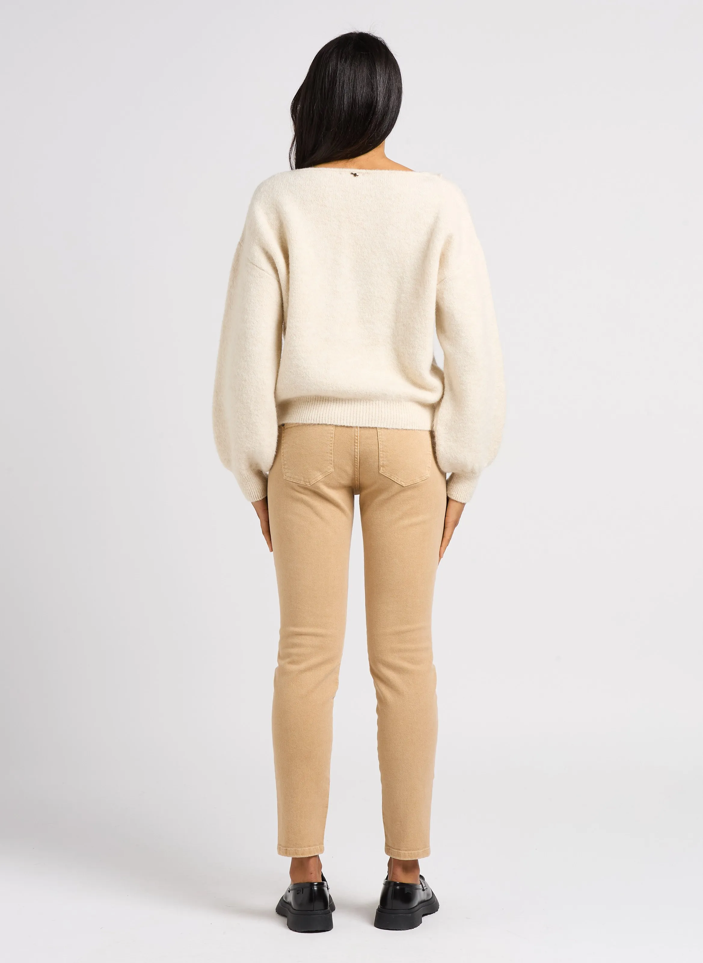 ONE STEP LE MONICA  PANTALóN SLIM DE ALGODóN MEZCLADO EN MARRON