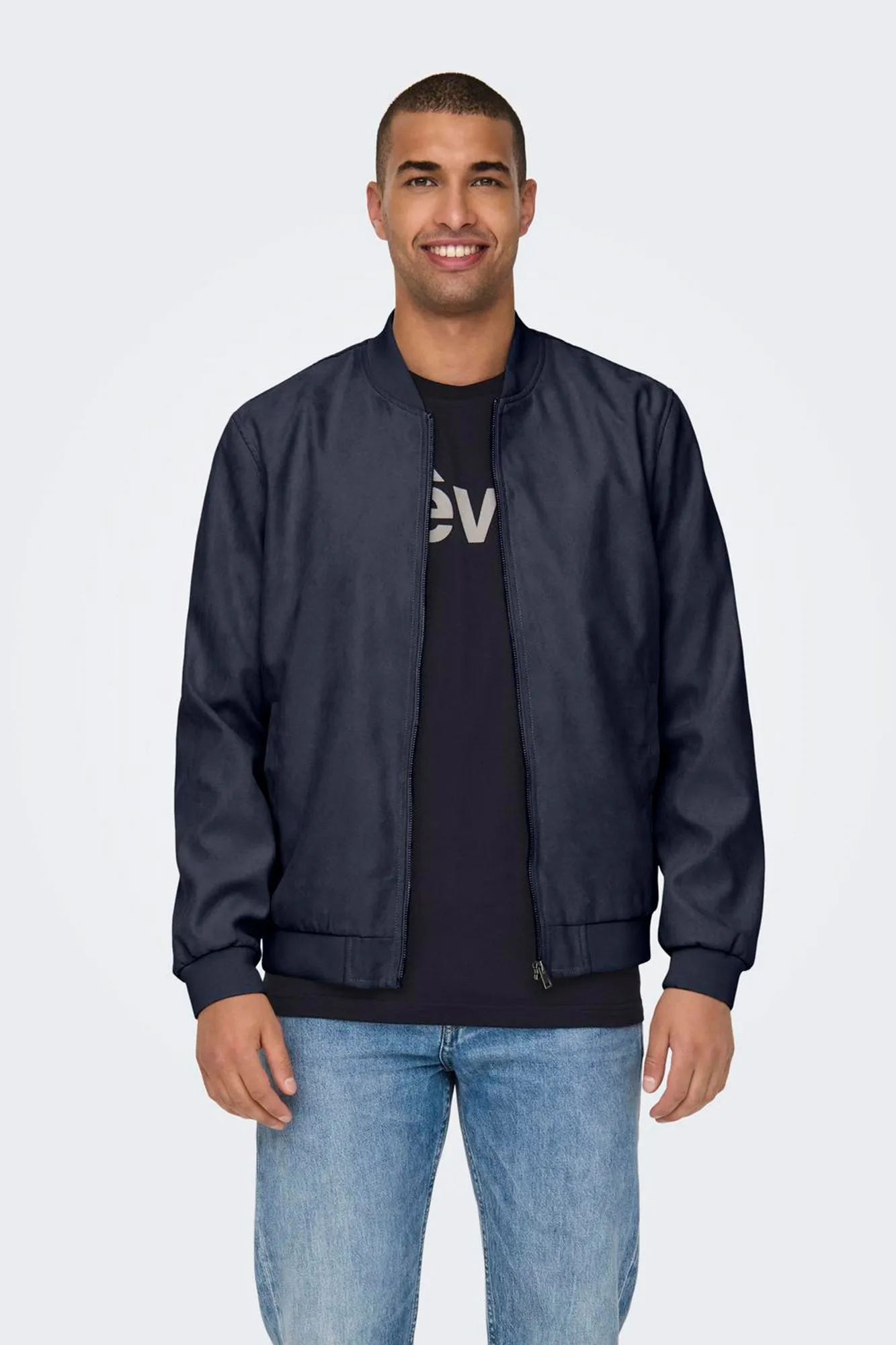 Only & Sons Chaqueta de hombre estilo bomber de antelina