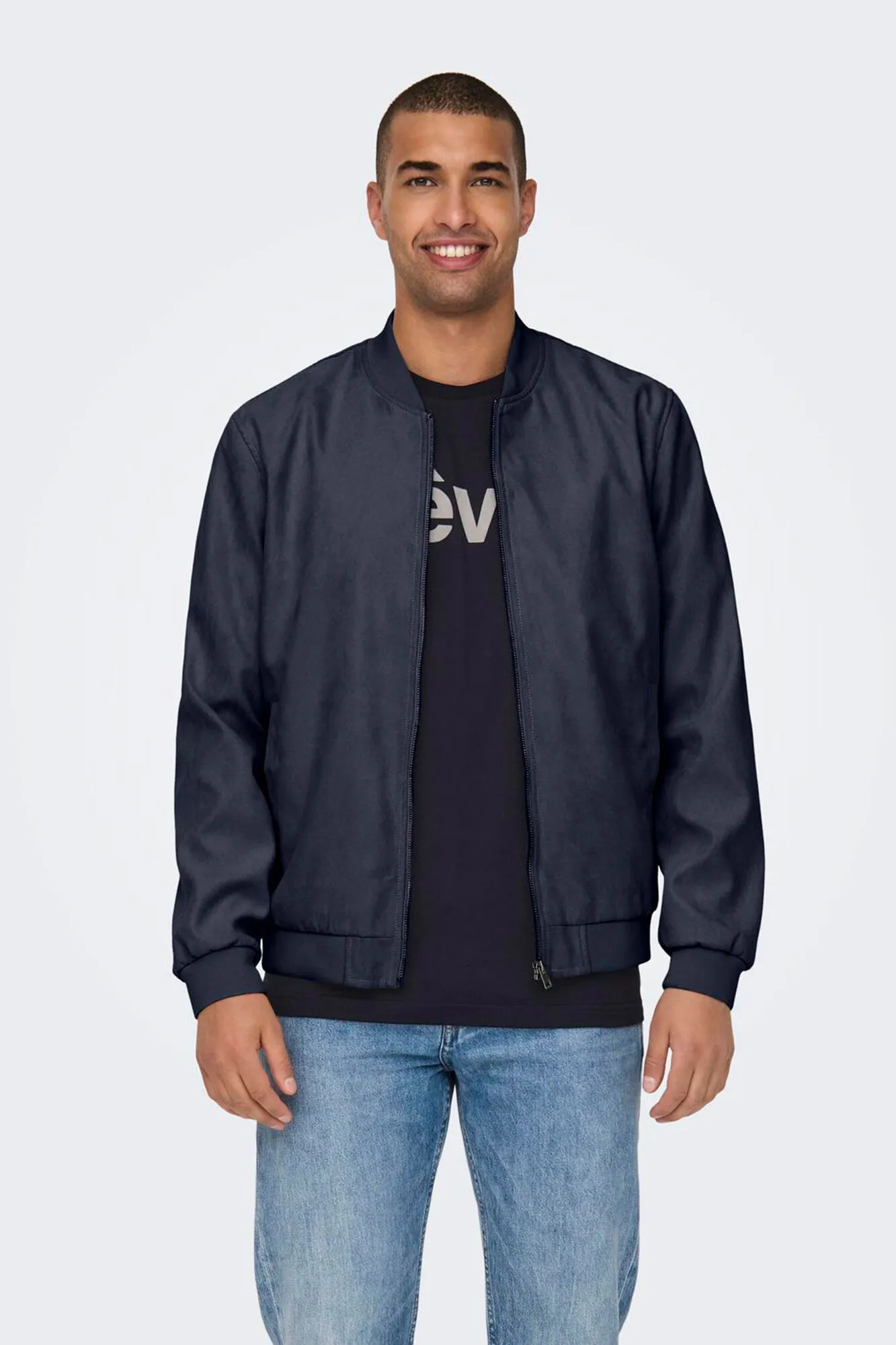 Only & Sons Chaqueta de hombre estilo bomber de antelina