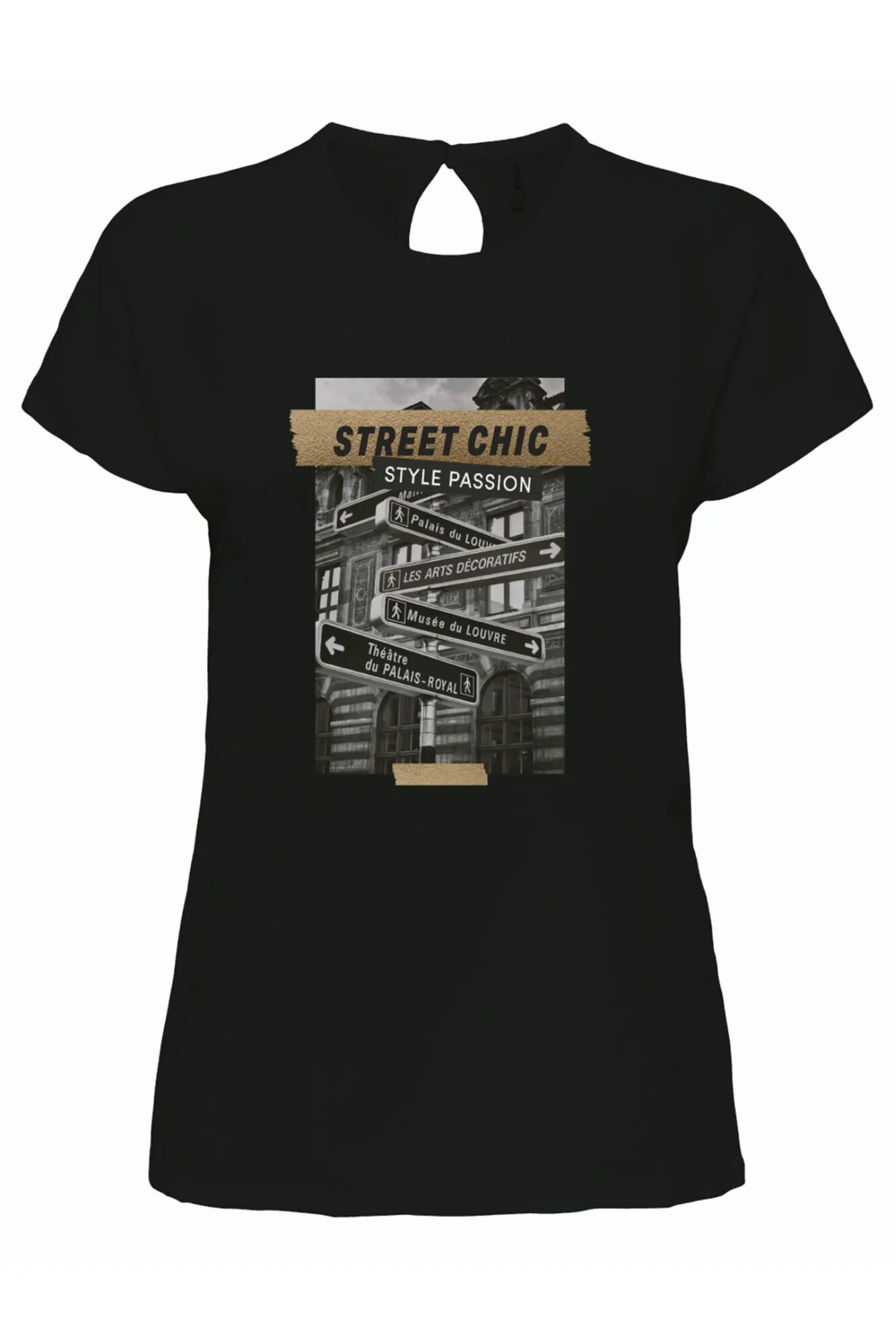 Only Camiseta fluida con dibujo frontal