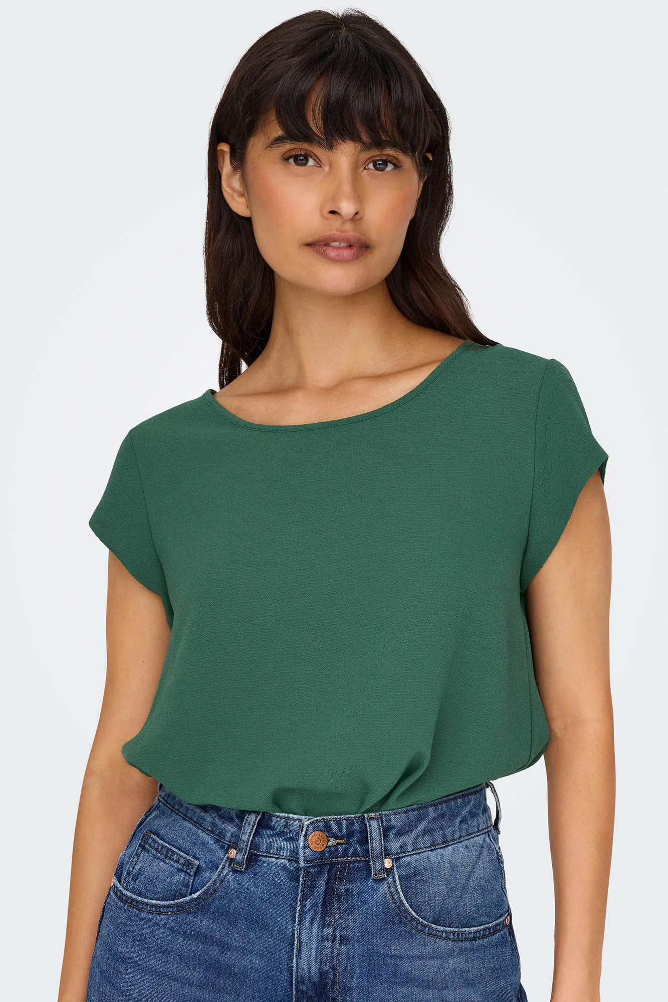Only Camiseta lisa fluida