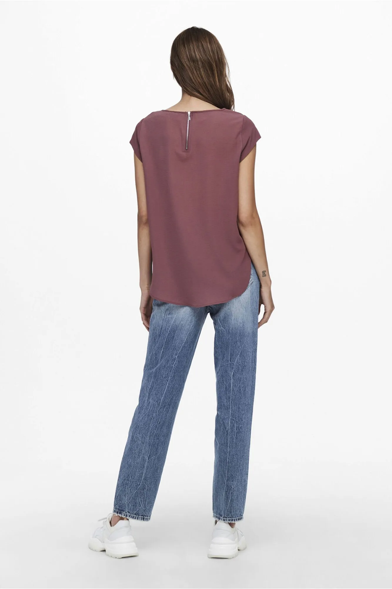 Only Camiseta lisa fluida