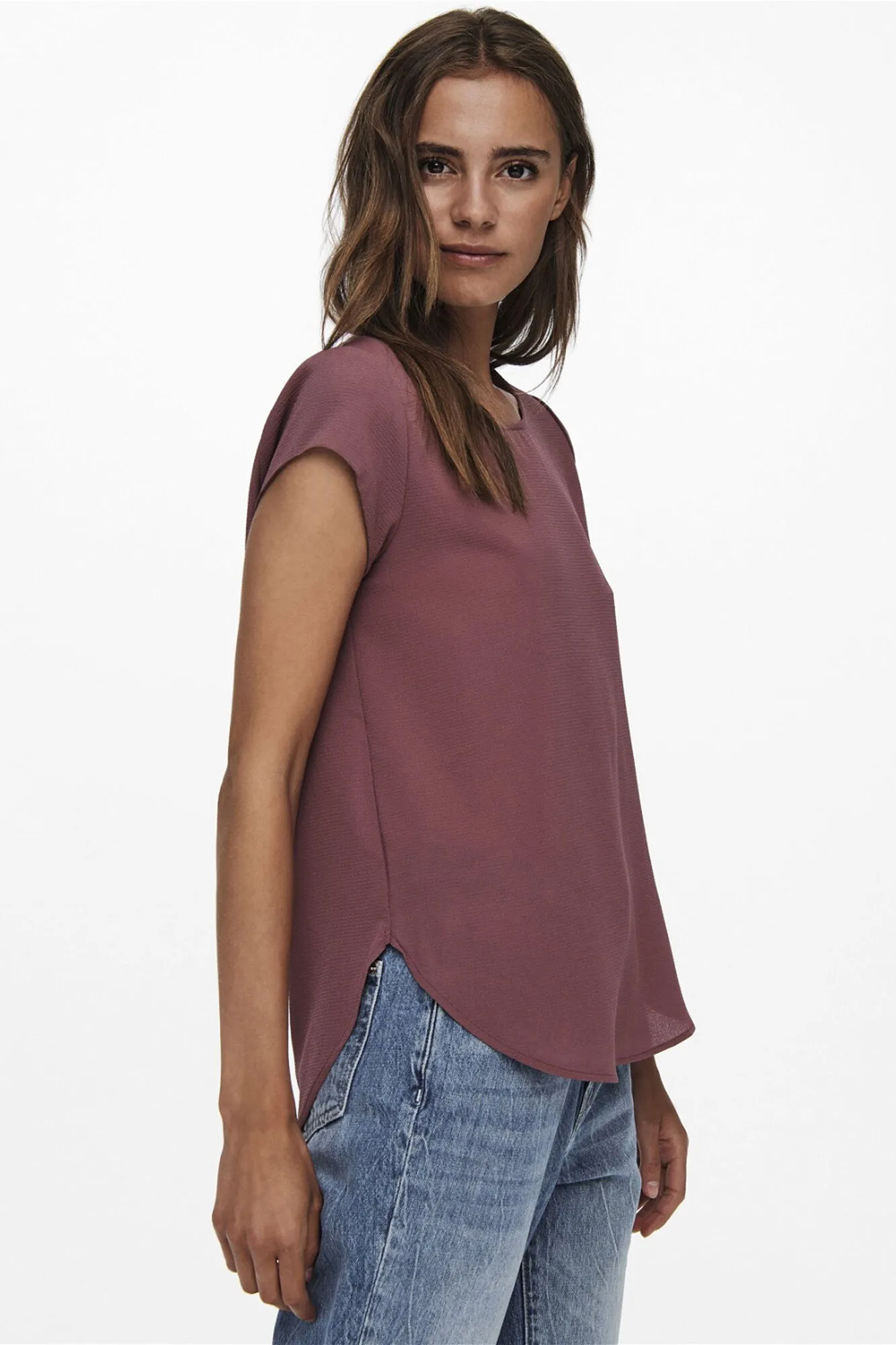 Only Camiseta lisa fluida
