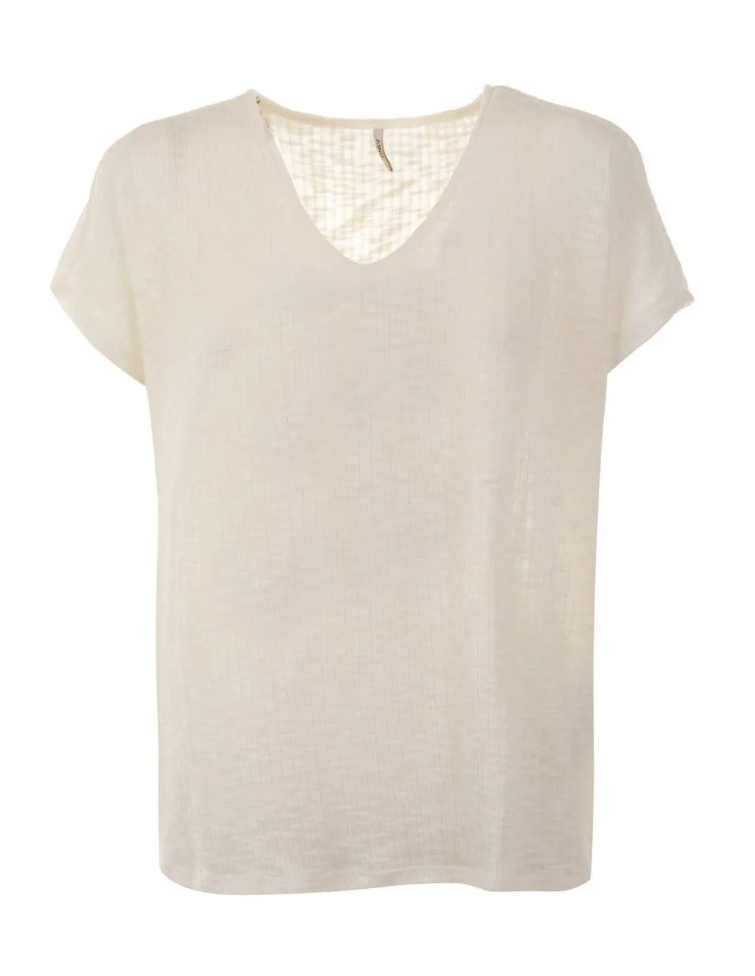 ONLY  TOP BLANCO ROTO ONLMILA V NECK 15330629 MUJER