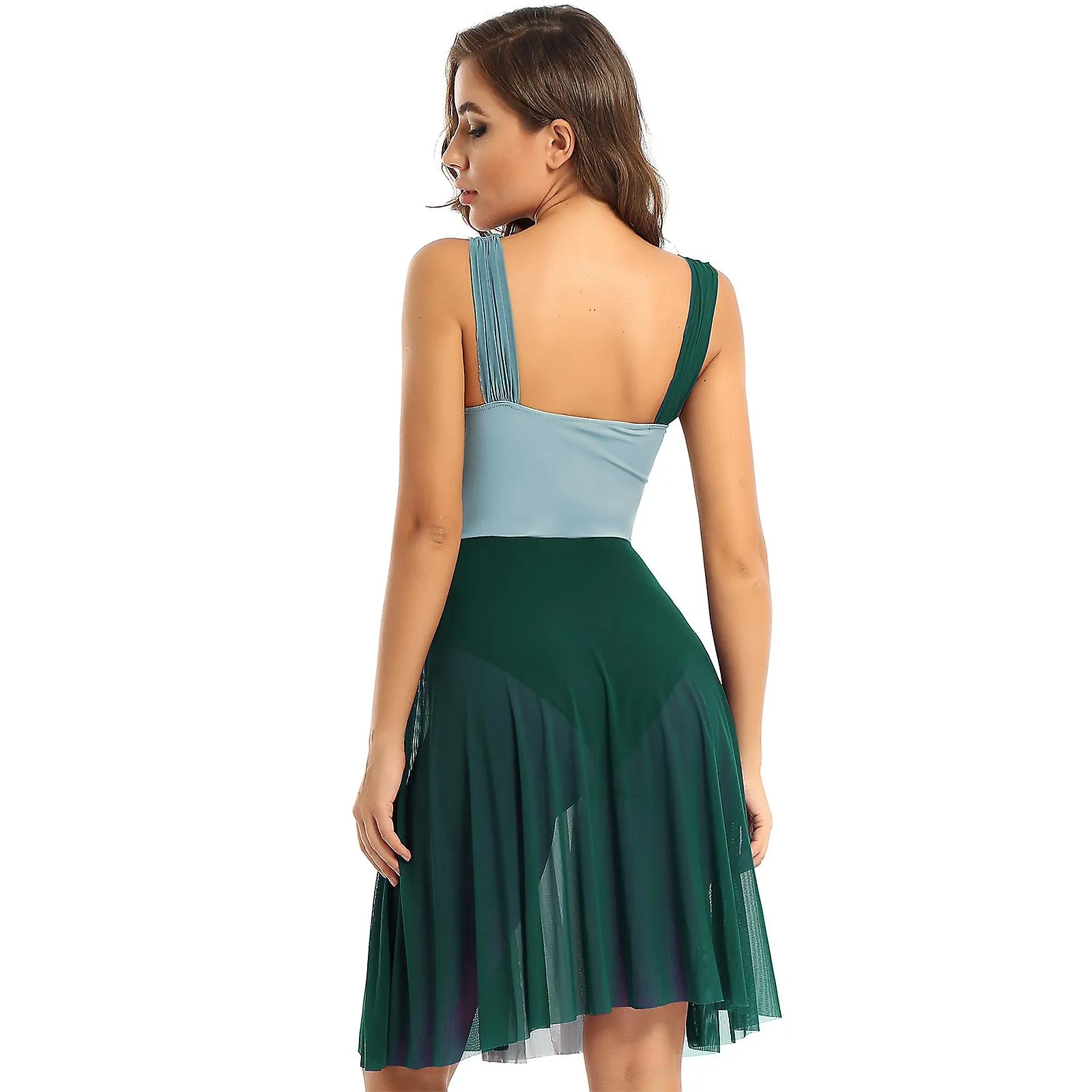 Otwoo Mujeres Ballet Femenino Leotardo Vestido Sin Mangas Bailarina Profesional Tutu Vestido Lírico Moderno Danza Contemporánea 