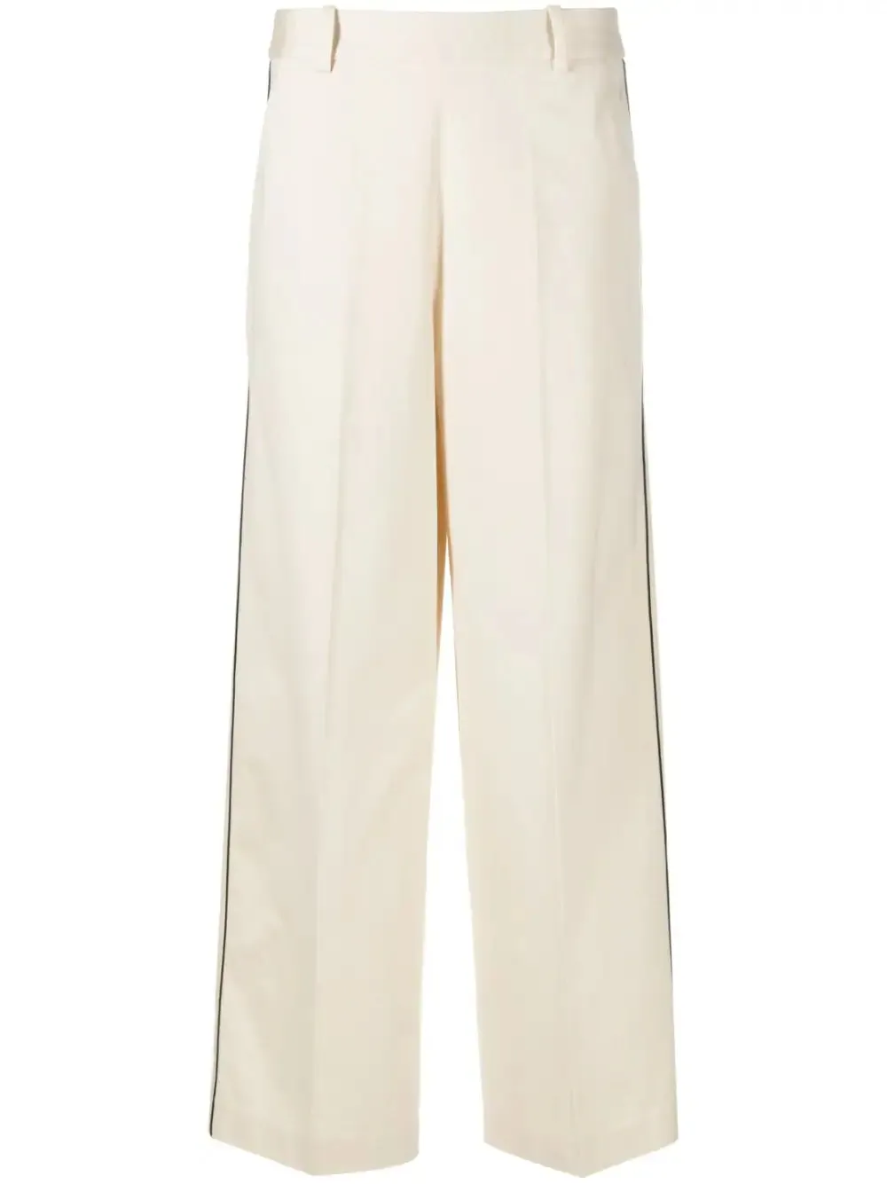PANTALN ANCHO CREMA RIBETE NEGRO
