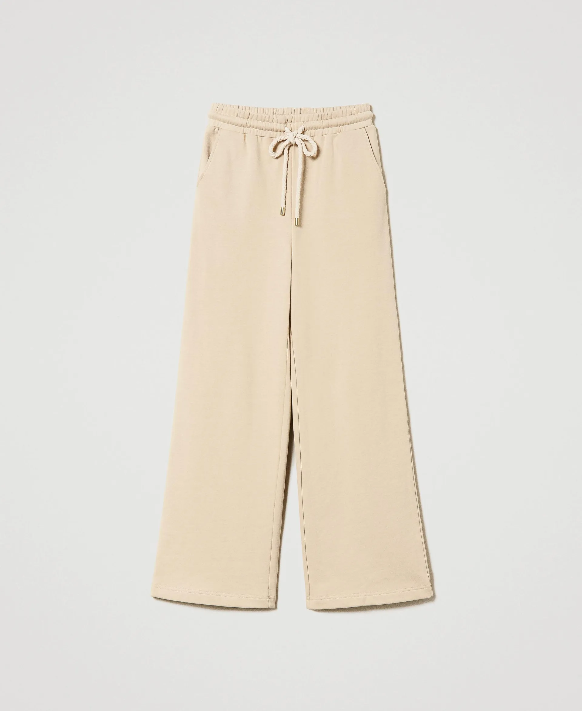 Pantalón de pernera ancha de felpa