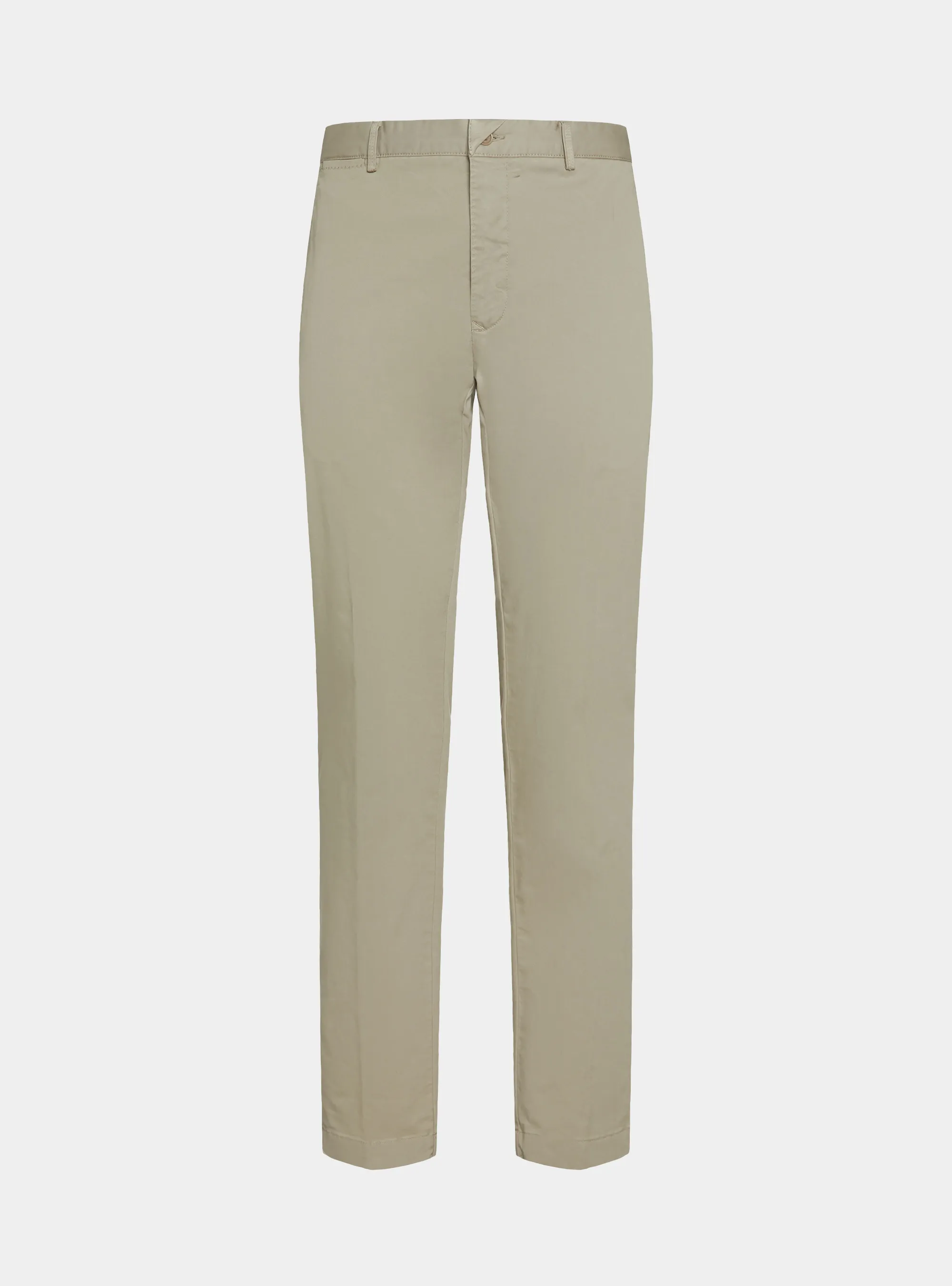 Pantalón slim fit de sarga elástica