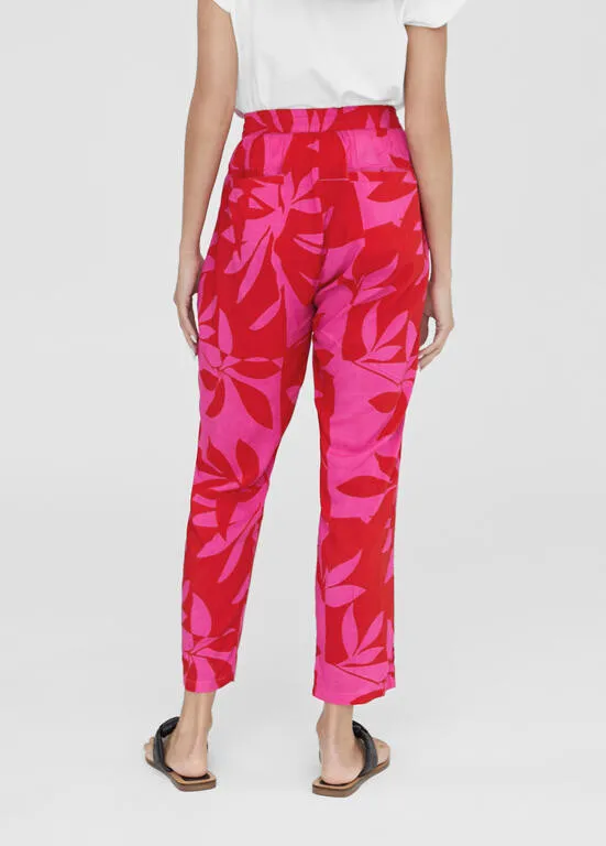Pantalon estampado hojas rojos Lola Casademunt