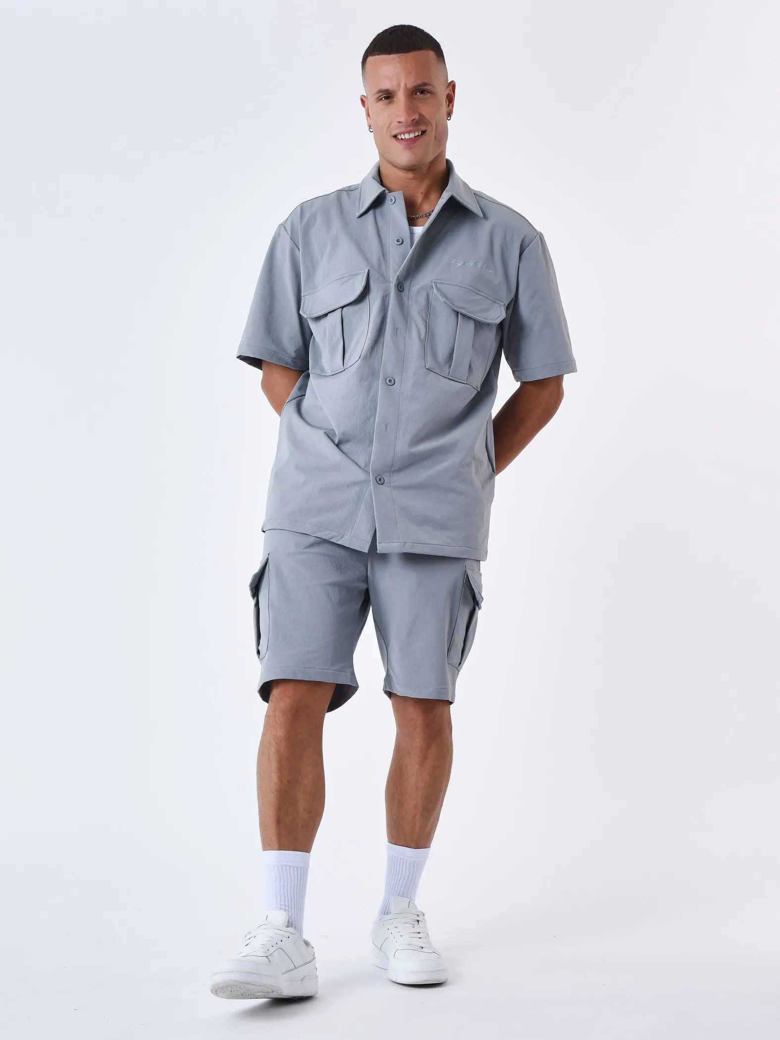 Pantalones cortos lisos con textura