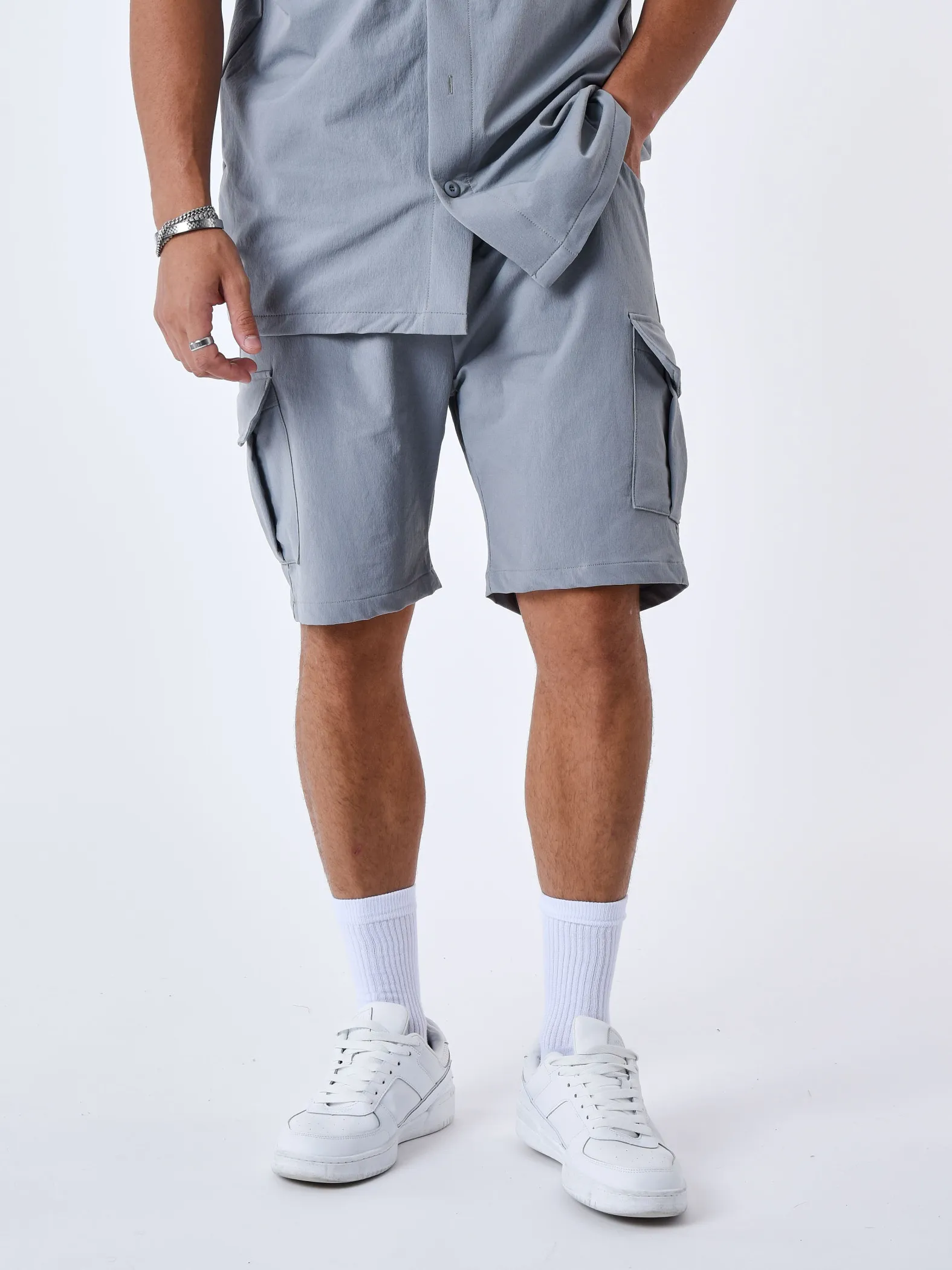 Pantalones cortos lisos con textura