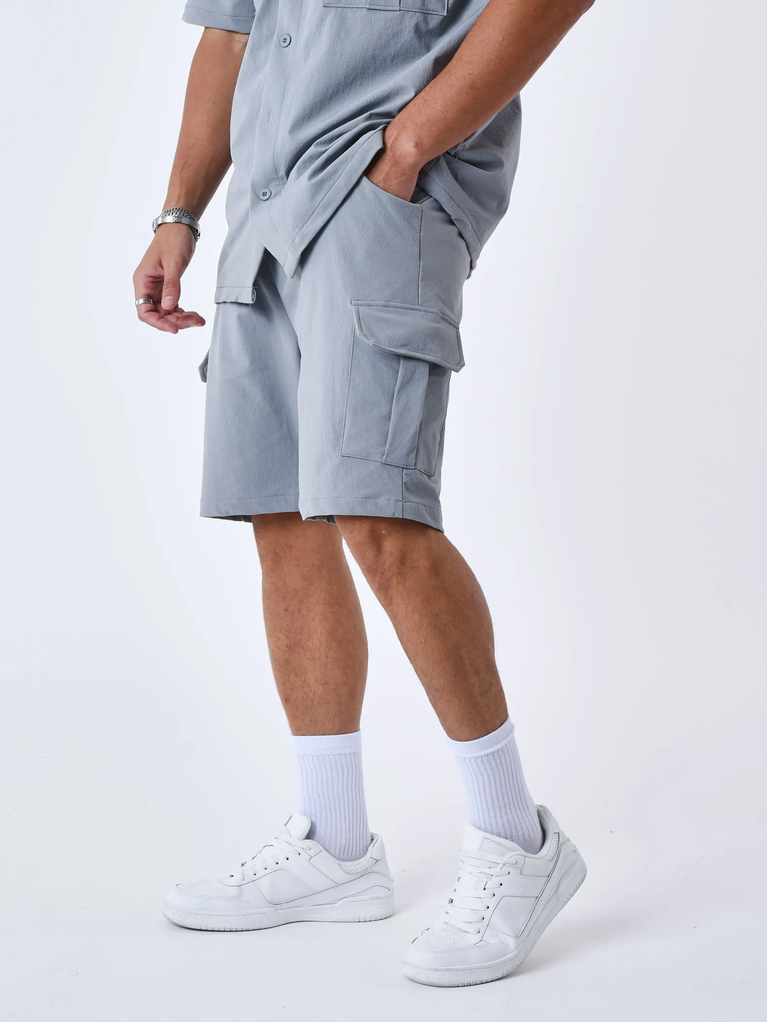 Pantalones cortos lisos con textura