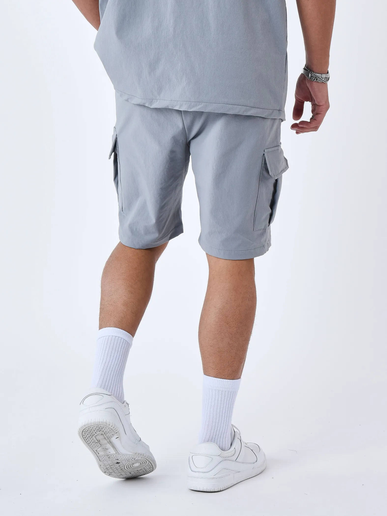 Pantalones cortos lisos con textura