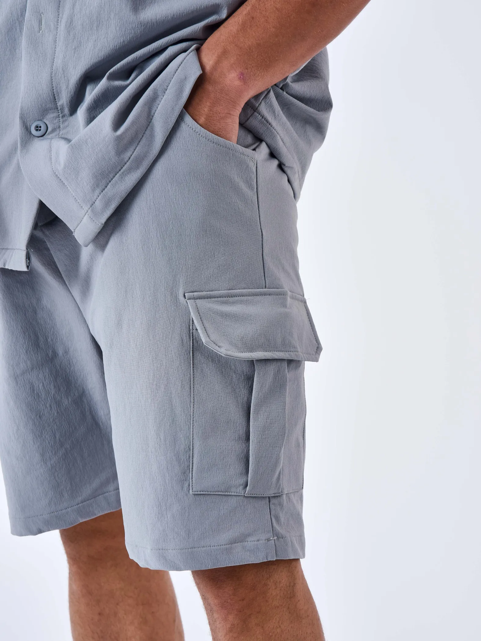 Pantalones cortos lisos con textura
