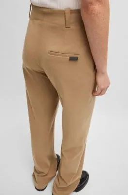 Pantalones regular fit de pernera ancha en franela jaspeada