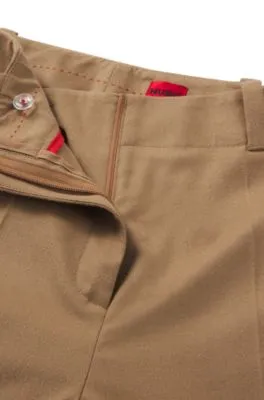 Pantalones regular fit de pernera ancha en franela jaspeada