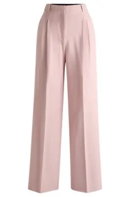 Pantalones relaxed fit con pernera ancha y pinzas dobles