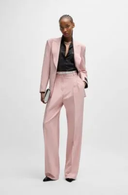 Pantalones relaxed fit con pernera ancha y pinzas dobles