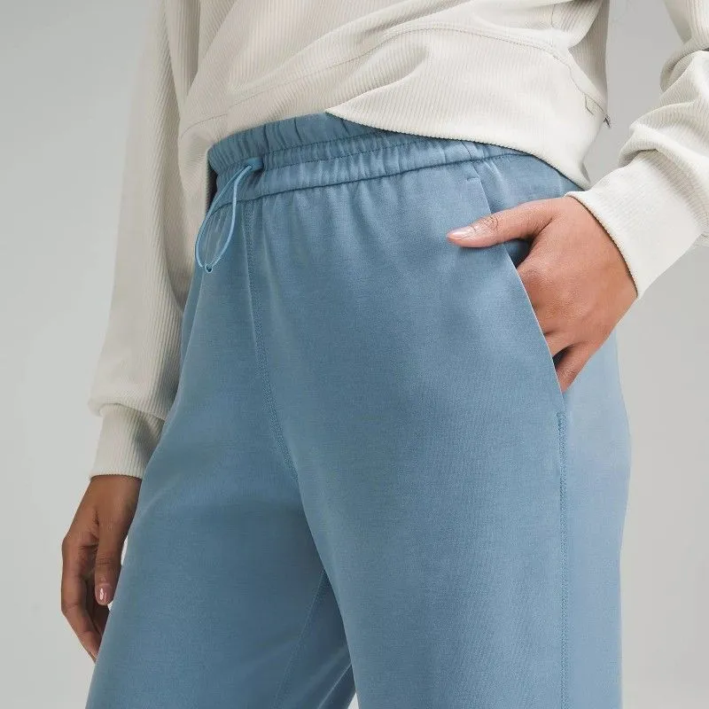Pantalones Softstreme de Yoga para mujeres Tabla de jogger de tela recta de la cintura suave de la cintura