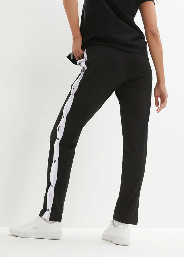 Pantalón de chándal con botones de presión Negro