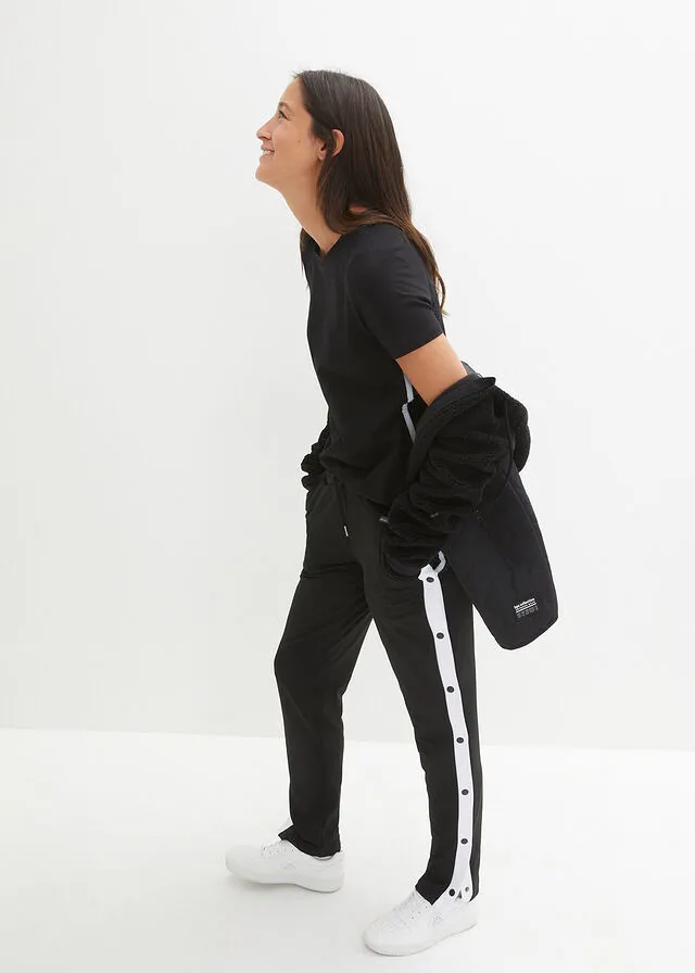 Pantalón de chándal con botones de presión Negro