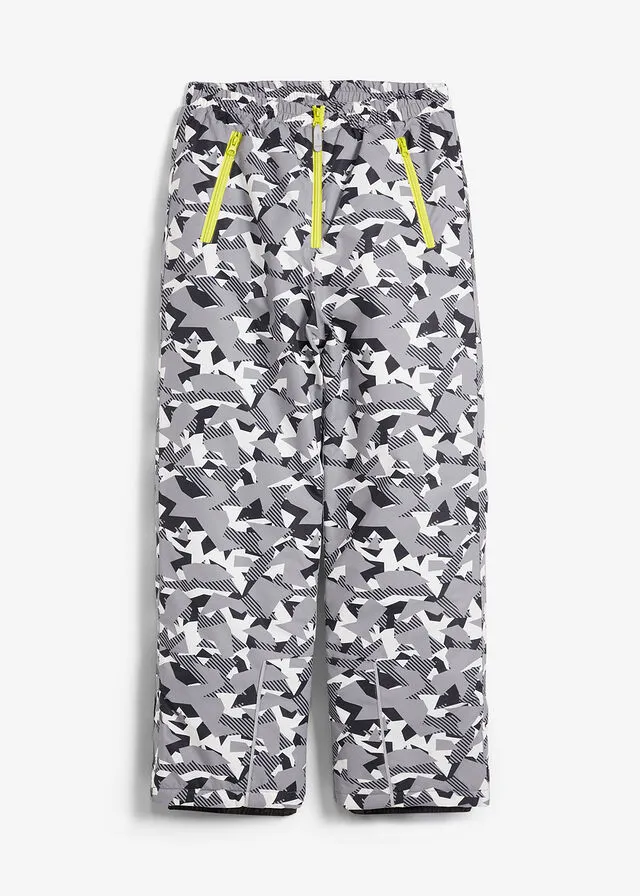 PANTALóN DE ESQUí NEGROBLANCOGRIS CON ESTAMPADO GRáFICO